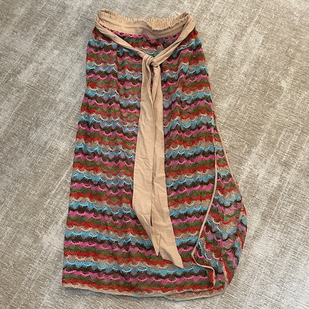 Ramy Brook Multicolor Crochet Skirt